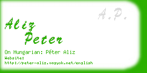 aliz peter business card