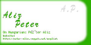 aliz peter business card